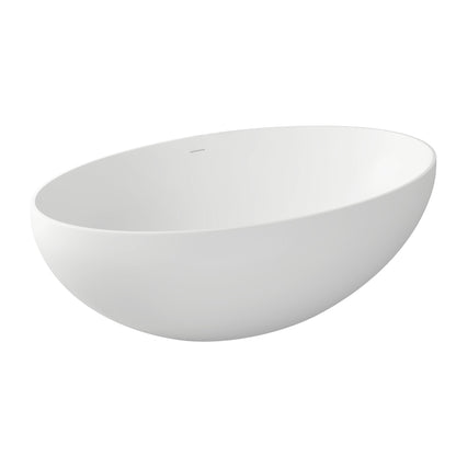 Roni 67" Solid Surface Freestanding Soaking Bathtub - Matte White