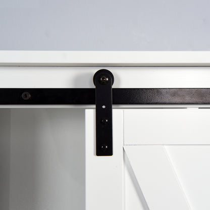 Barn Door Over-the-Toilet Storage Cabinet  - White