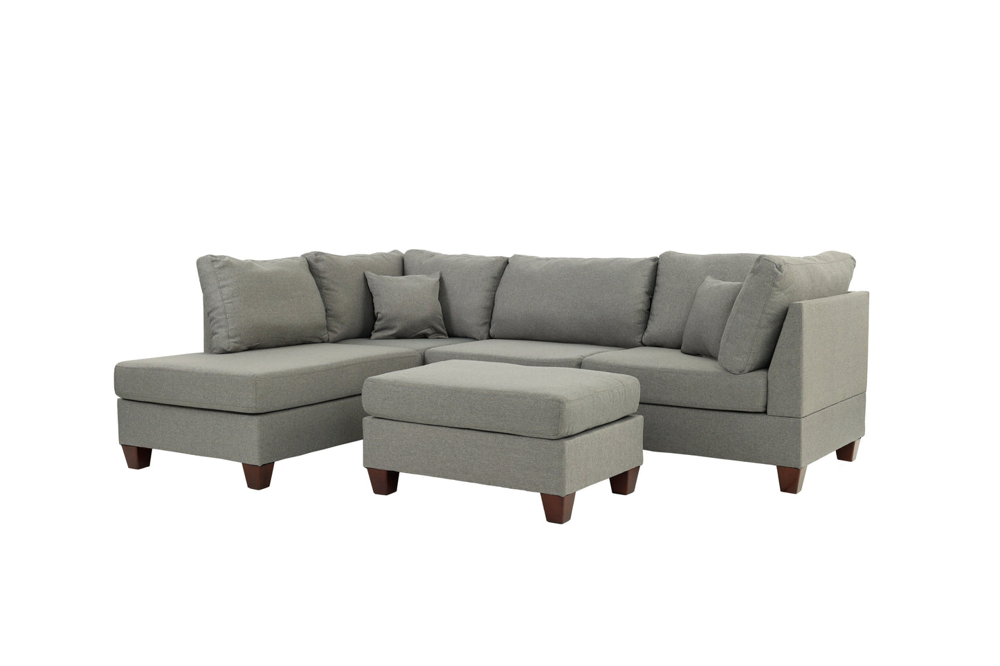 Kapo 3 Pcs Sectional Sofa Set - Gray