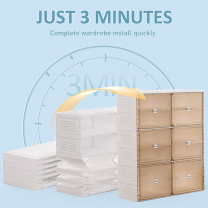 Unite II Shoe Box for Closet cabinet - Brown+White