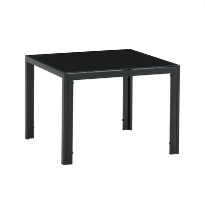Glass Square Coffee Table Set of 2 - Black