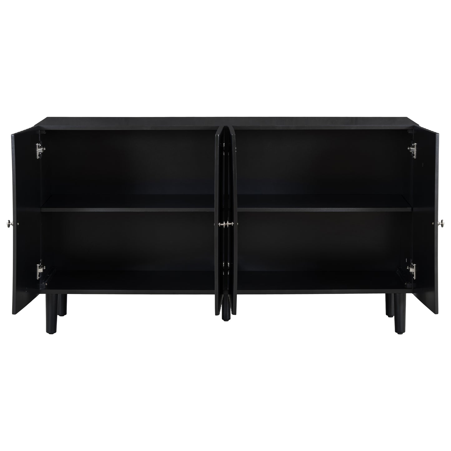 Butler Wavy Pattern Doors Sideboard Buffet - Black