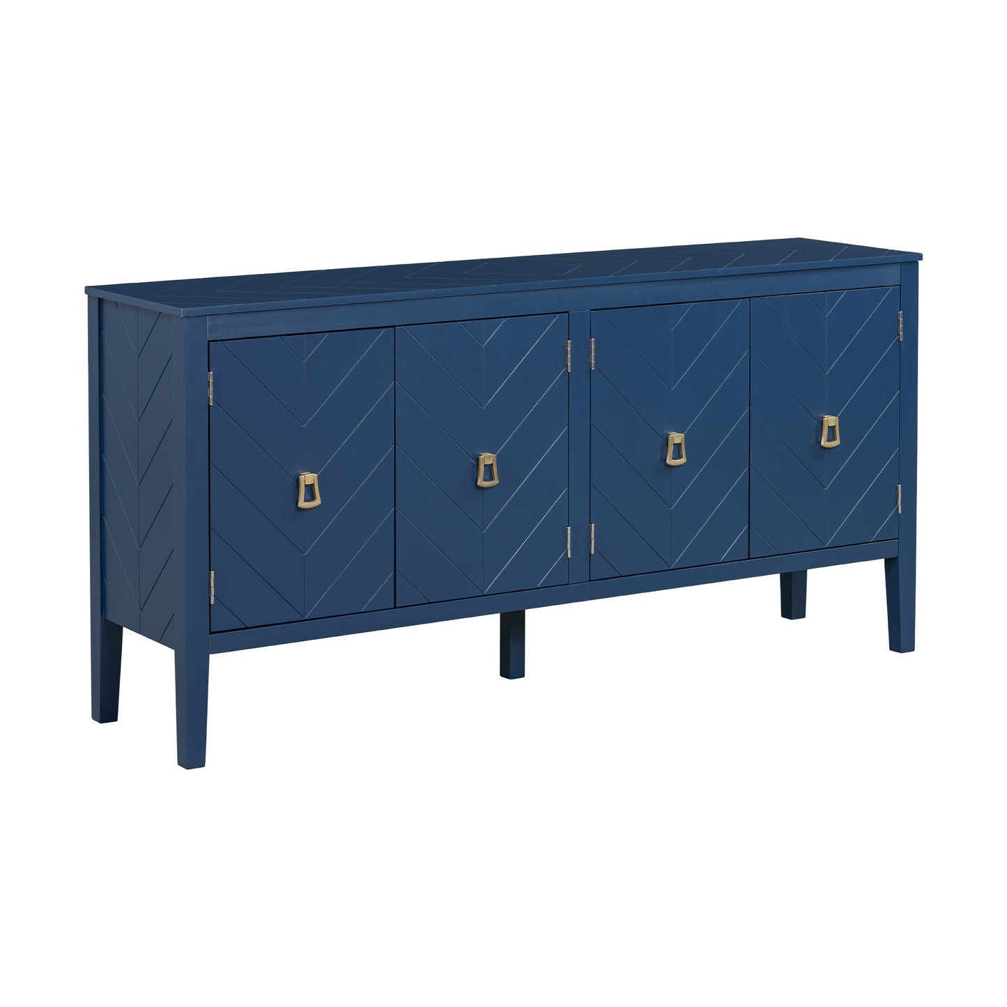 Briony Geometric Line Patterns Sideboard Buffet - Navy Blue