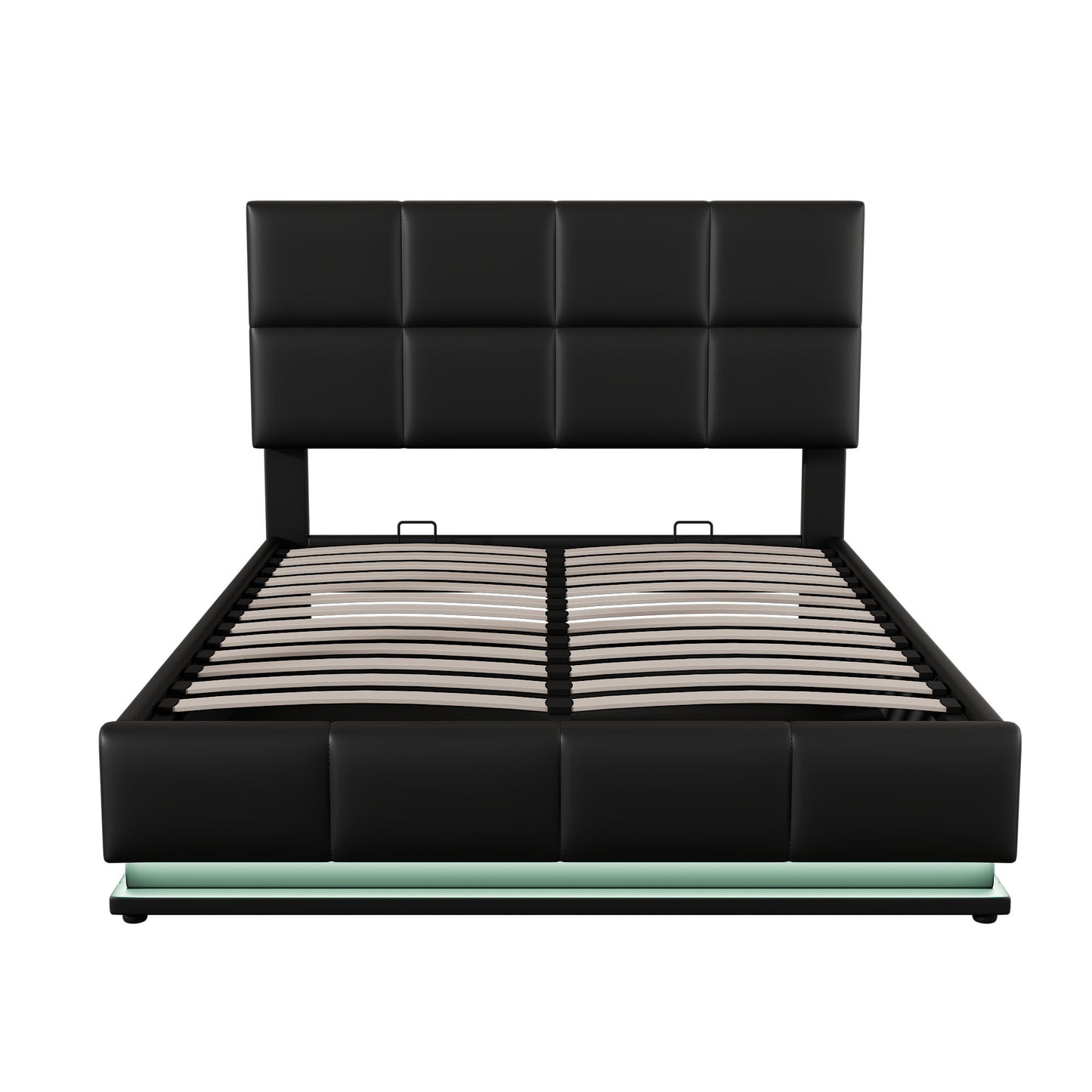 Lino Full Size PU Storage Bed w Hydraulic System - Black