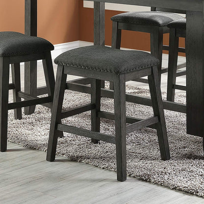 Cushion Seat Modern Contemporary Counter Stool - Grey Set of 2