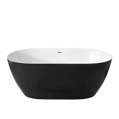 Nuvo 67" Acrylic Free Standing Oval Shape Soaking Tub - Matte Black
