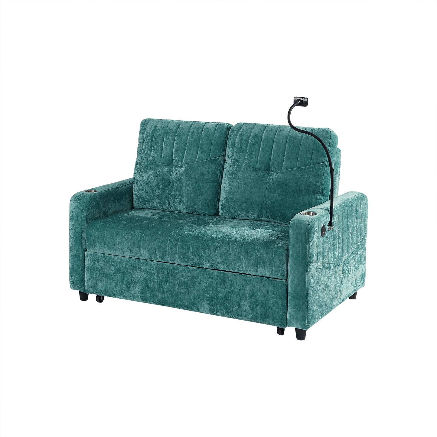 Rita Loveseat Pull-out Sofa Bed with Adjustable Backrest - Teal