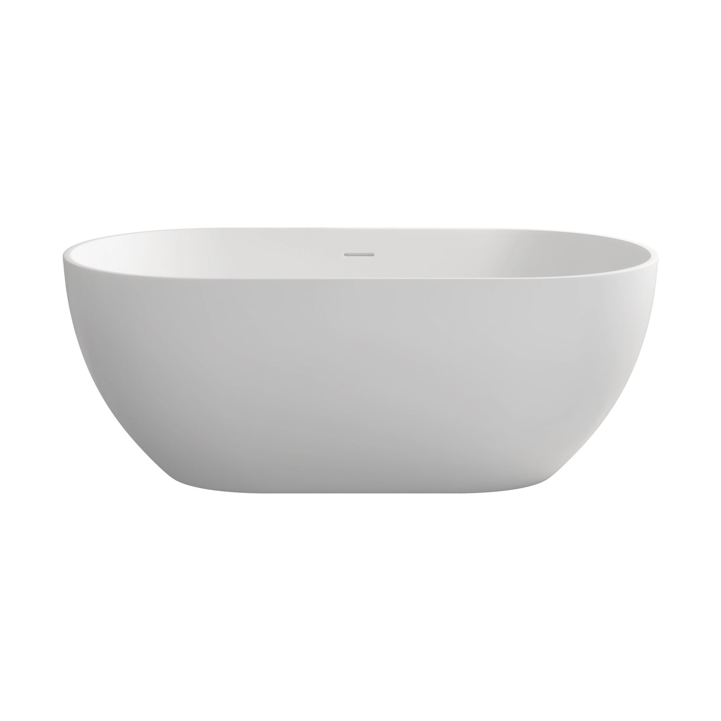 Gina 59" Solid Surface Freestanding Soaking Bathtub - Matte White
