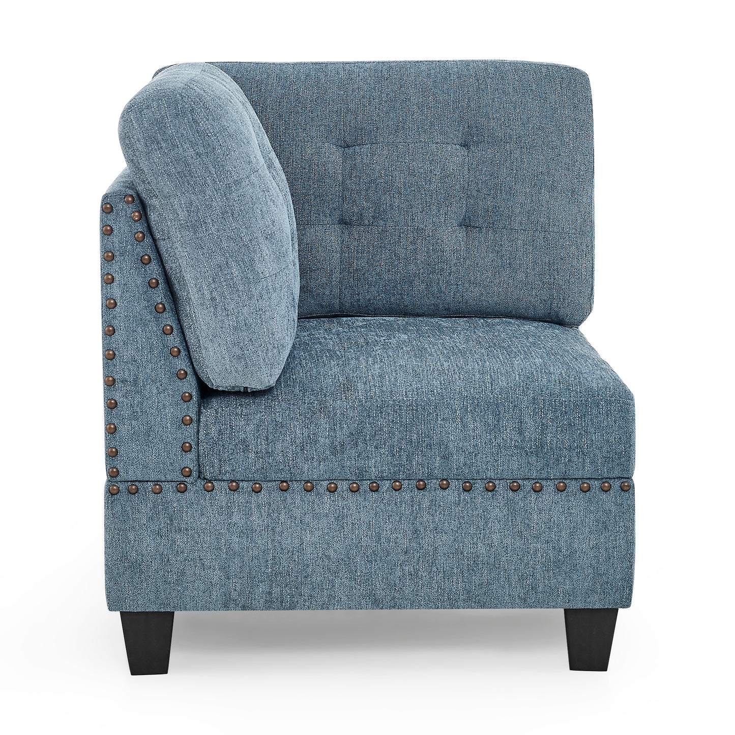 Molly Modular Sectional Sofa Four Single Chair and Two Corner - Navy Blue