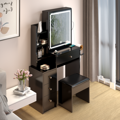 Dova Makeup Vanity Desk Set - Black