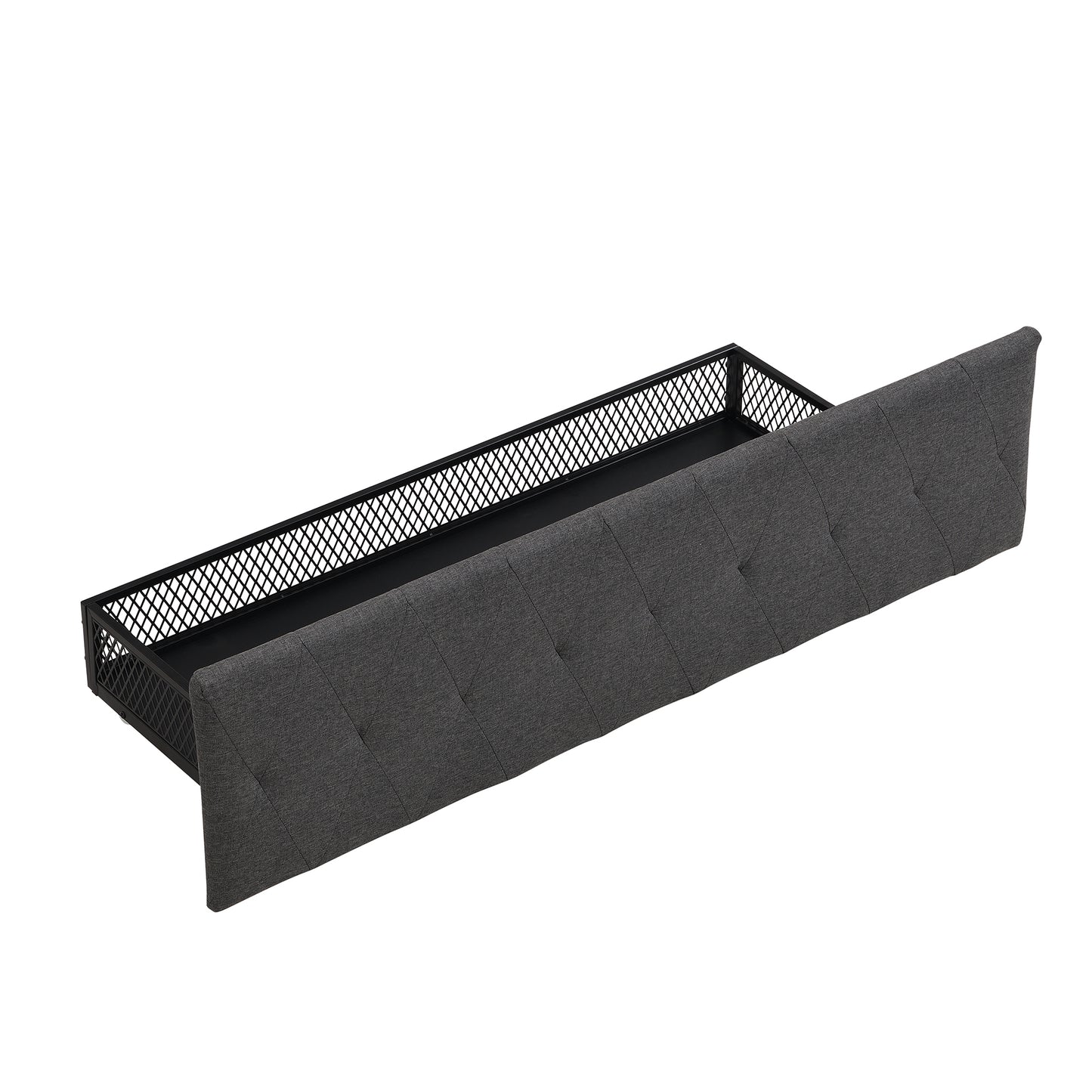 Apex Full Size Storage Bed Metal Platform Bed with Drawer - Gray