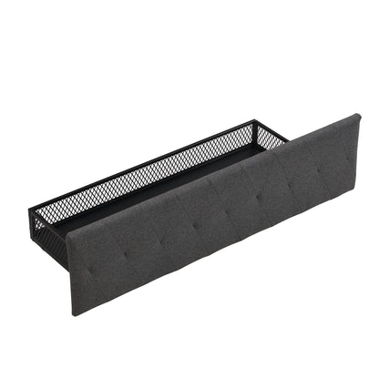 Apex Full Size Storage Bed Metal Platform Bed with Drawer - Gray