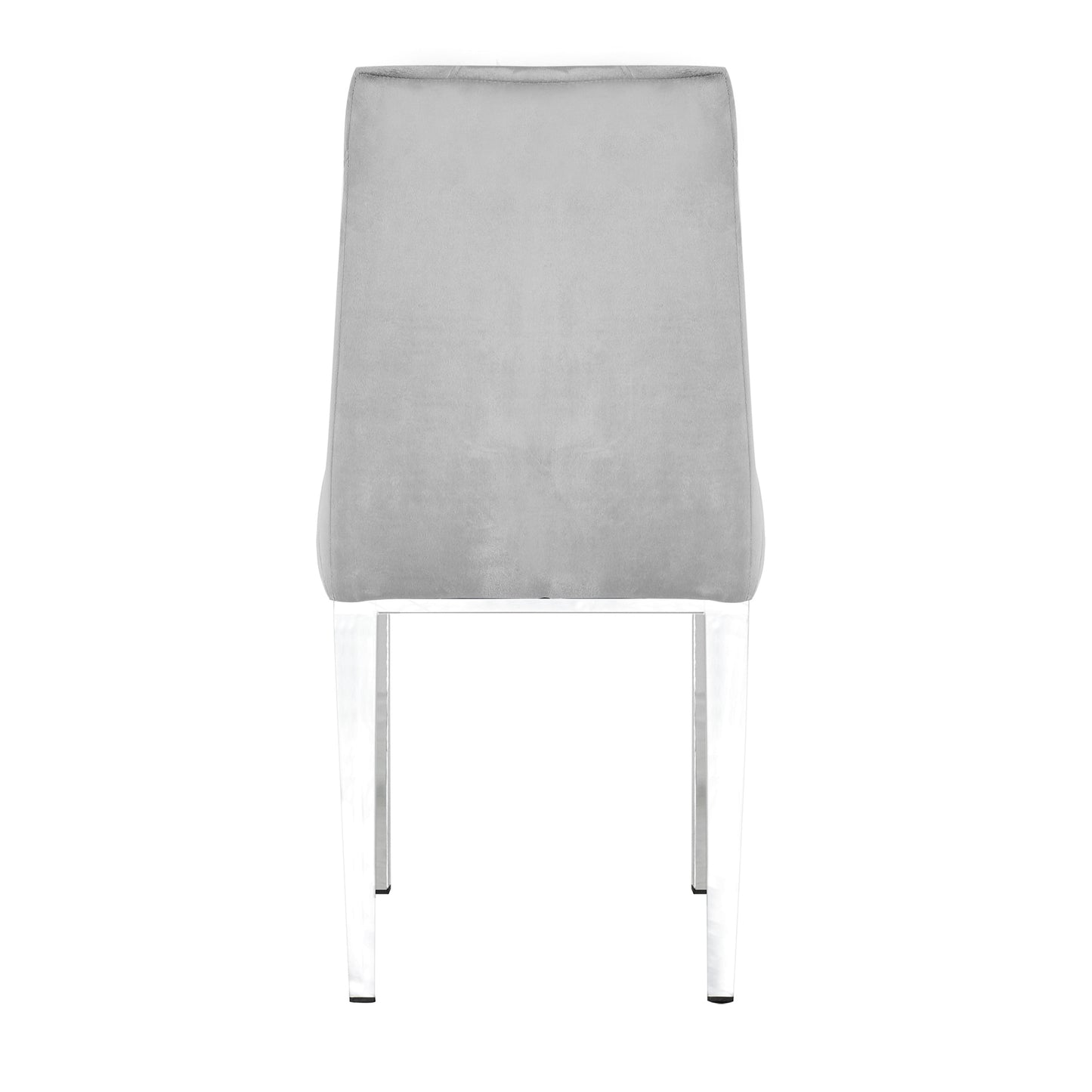 Valerio Velvet Dining Chairs with Chrome Leg (Set of 2) - Dark Gray