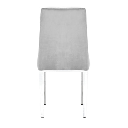 Valerio Velvet Dining Chairs with Chrome Leg (Set of 2) - Dark Gray