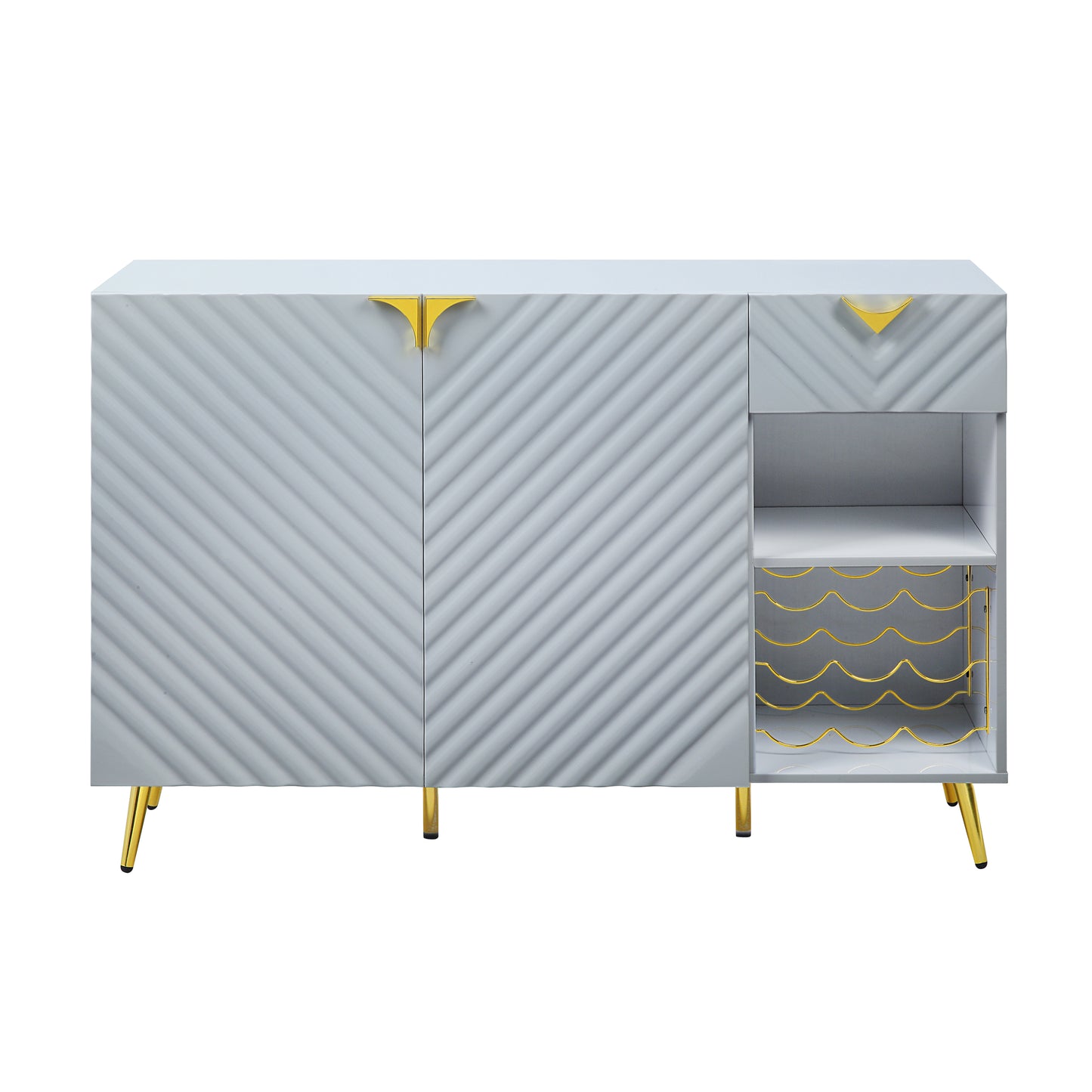 Gaines High Gloss Finish Sideboard Buffet - Gray