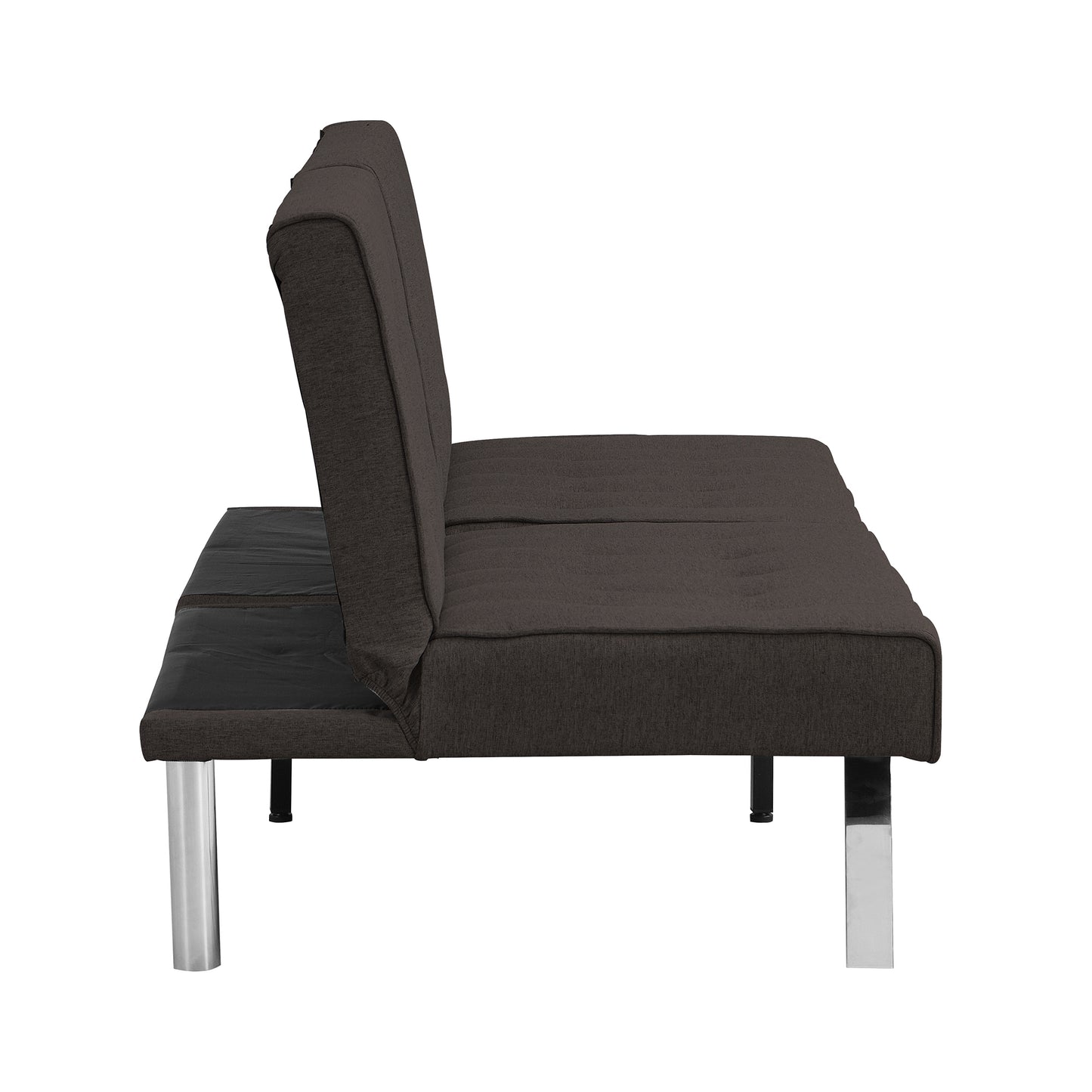 Fuji Convertible Sofa Bed WStainless Leg - Espresso
