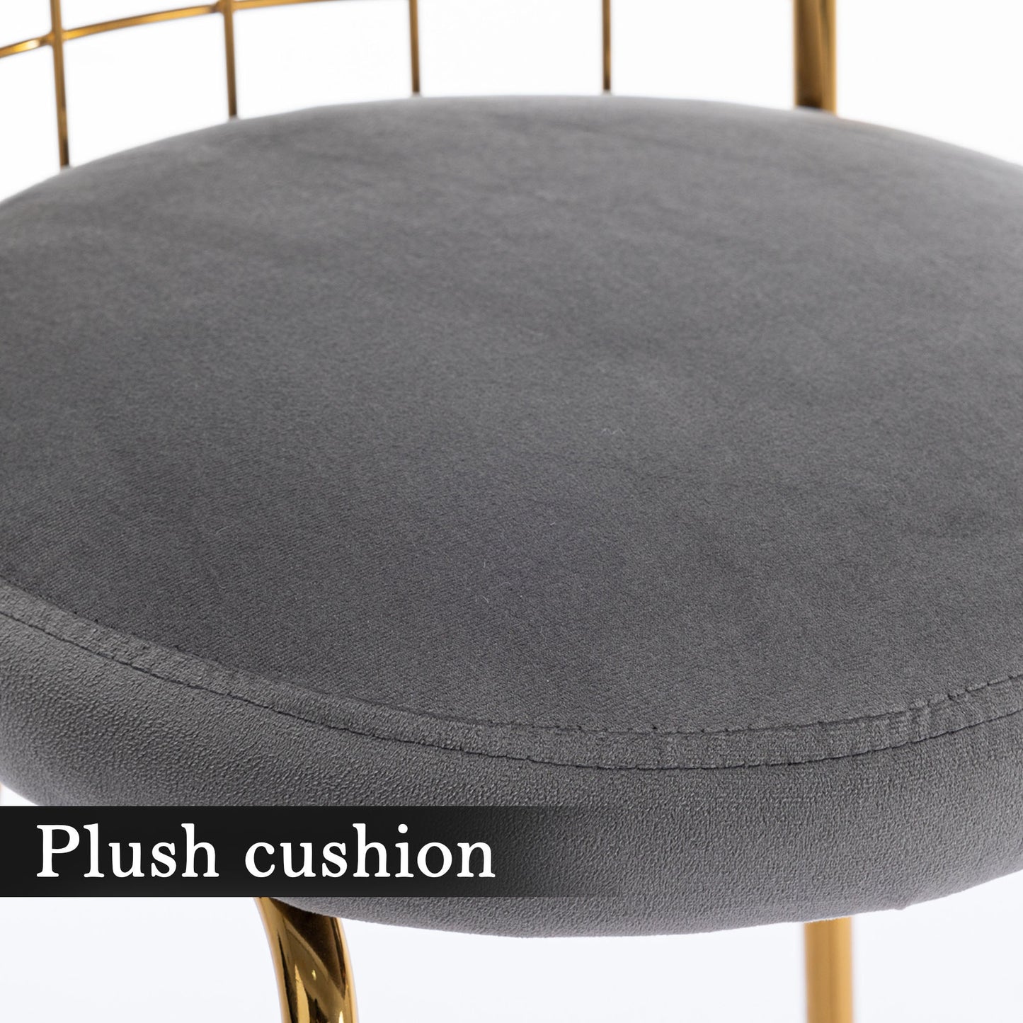 Retro Luxury Velvet  High Bar Stool  - Gray Set of 2