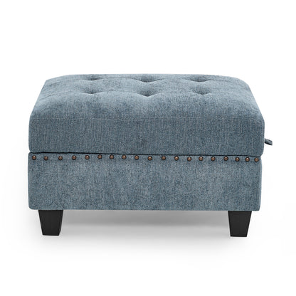 Molly Modular Sectional Sofa Four Single Chair and Two Corner - Navy Blue