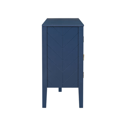 Briony Geometric Line Patterns Sideboard Buffet - Navy Blue