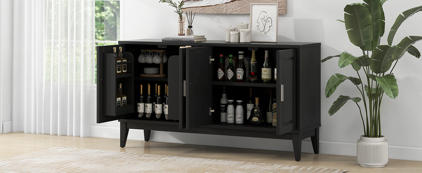 Sonia 4-Door Sideboard Buffet - Black