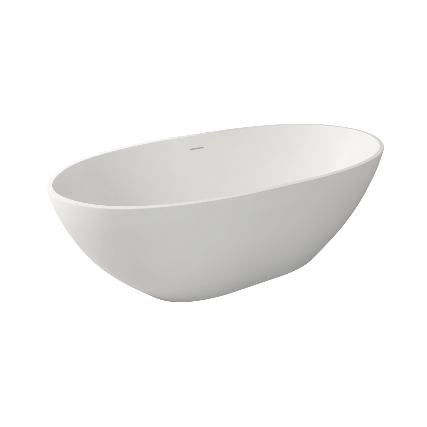 Mew 65" Solid Surface Freestanding Soaking Bathtub - Matte White