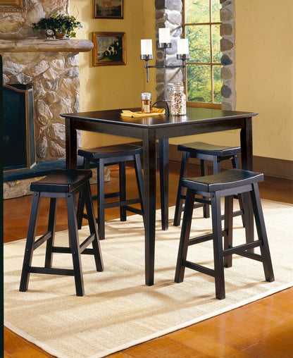 Solid Wood 29-inch Counter Height Stools - Black Set of 2