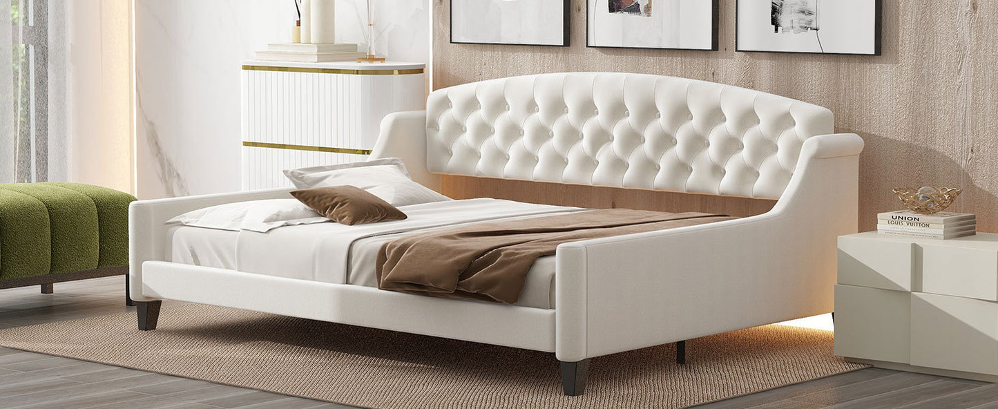 AF Luxury Tufted Button Full Size Daybed - Beige