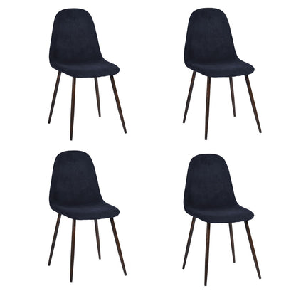 Scandinavian Velvet Chairs (Set of 4) - Dark Blue