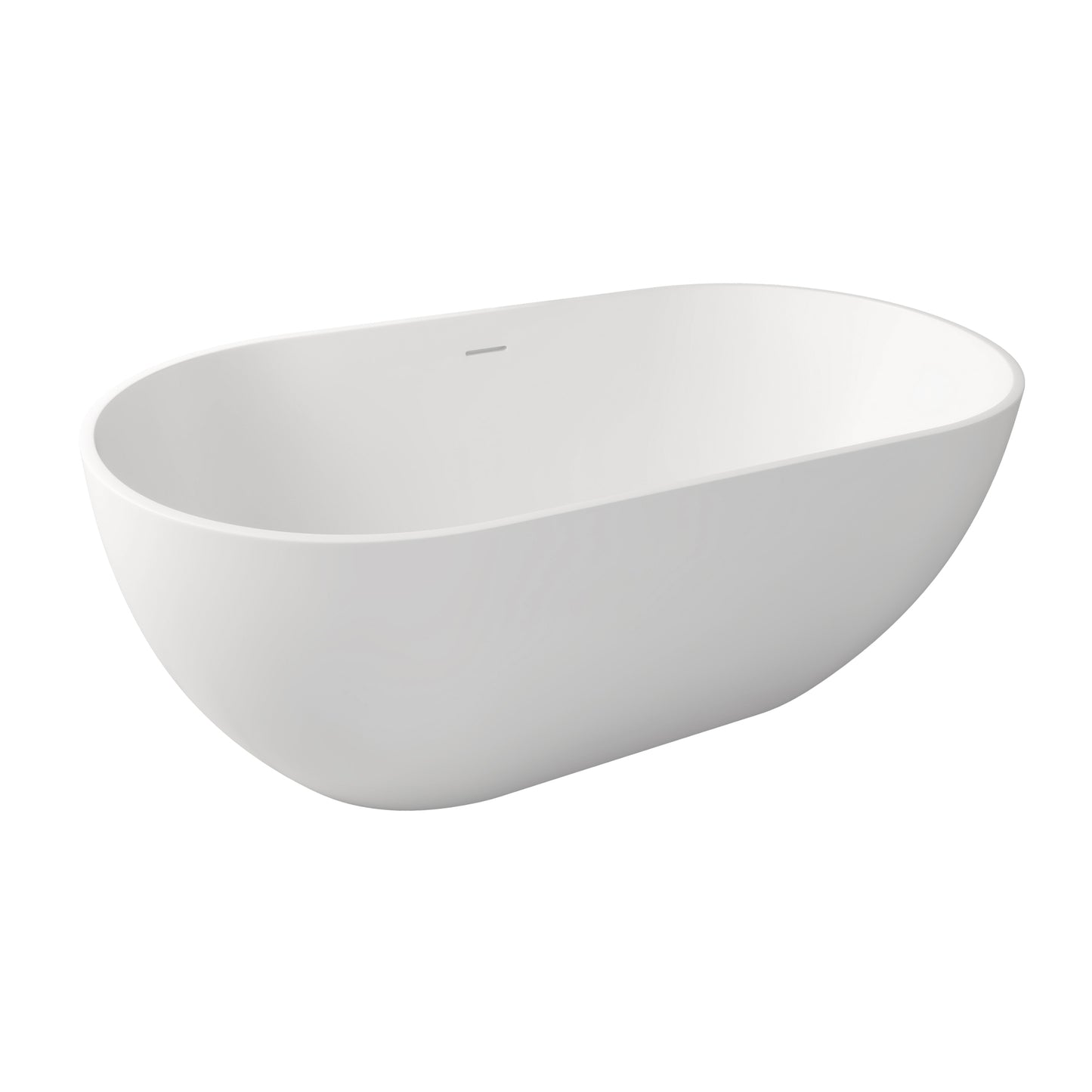 Gina 59" Solid Surface Freestanding Soaking Bathtub - Matte White