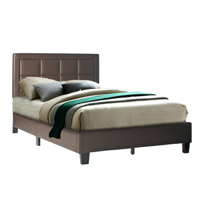 Go Green Woods Elegant Faux Leather Upholstered Panel Bed Full