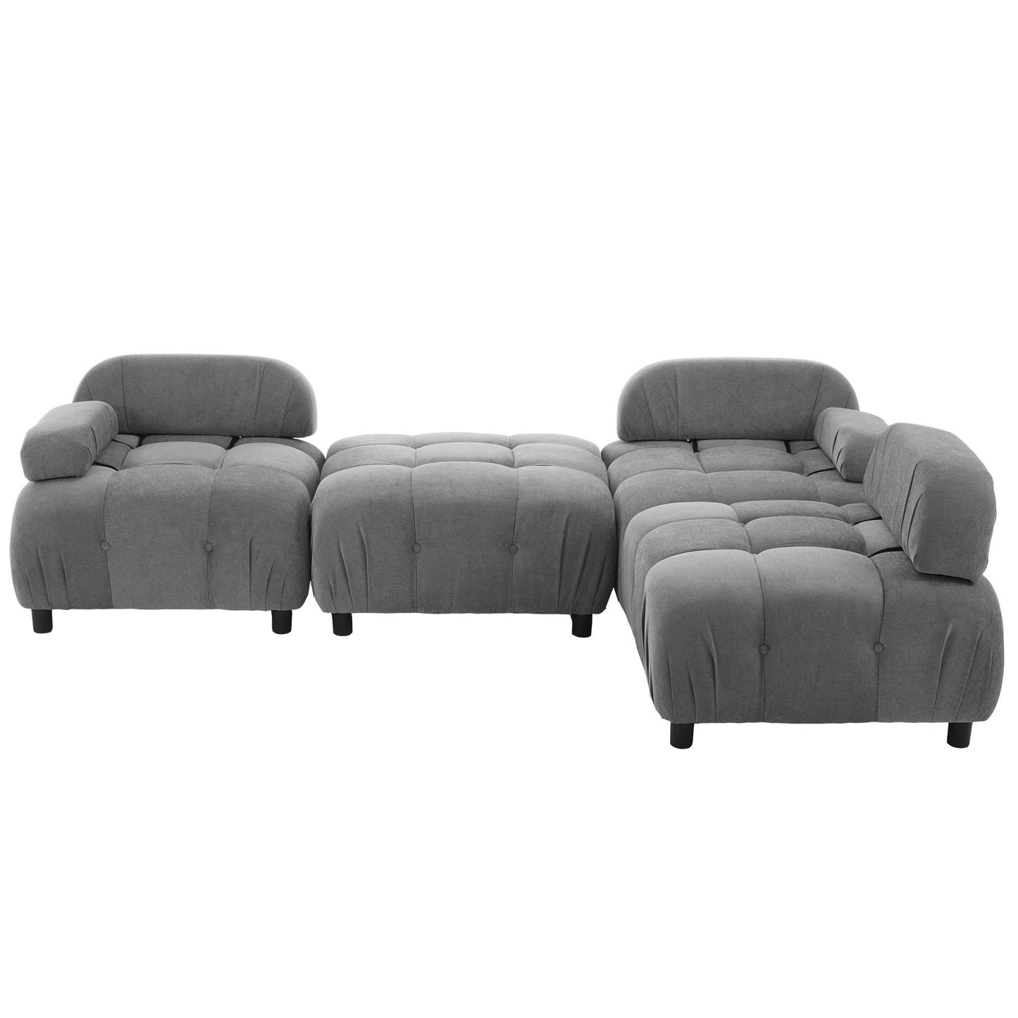 Moby Modular Convertible Sectional Sofa - Gray