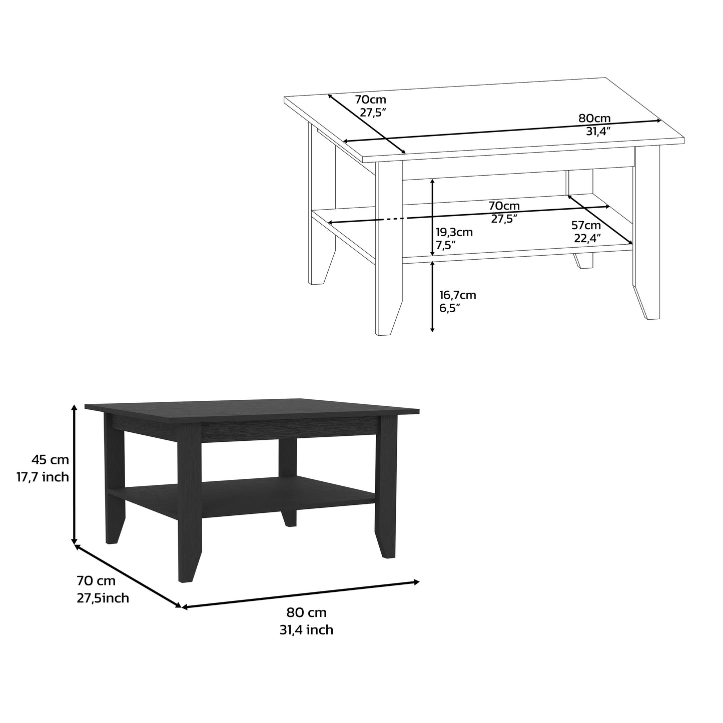 San Jose Coffee Table - Black