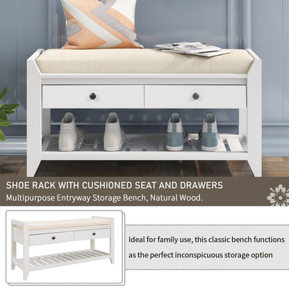 Modular Entryway Storage Bench - White