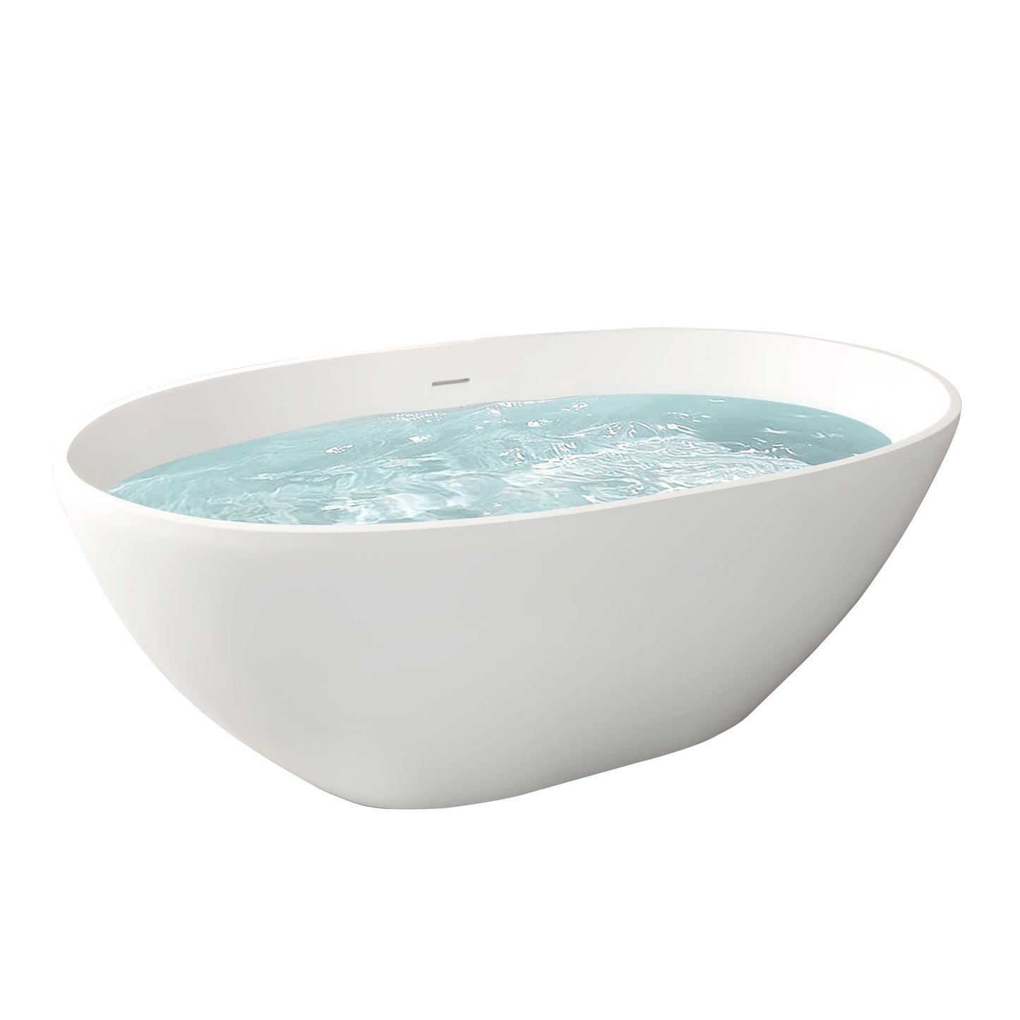 Mew 61" Solid Surface Freestanding Soaking Bathtub - Matte White