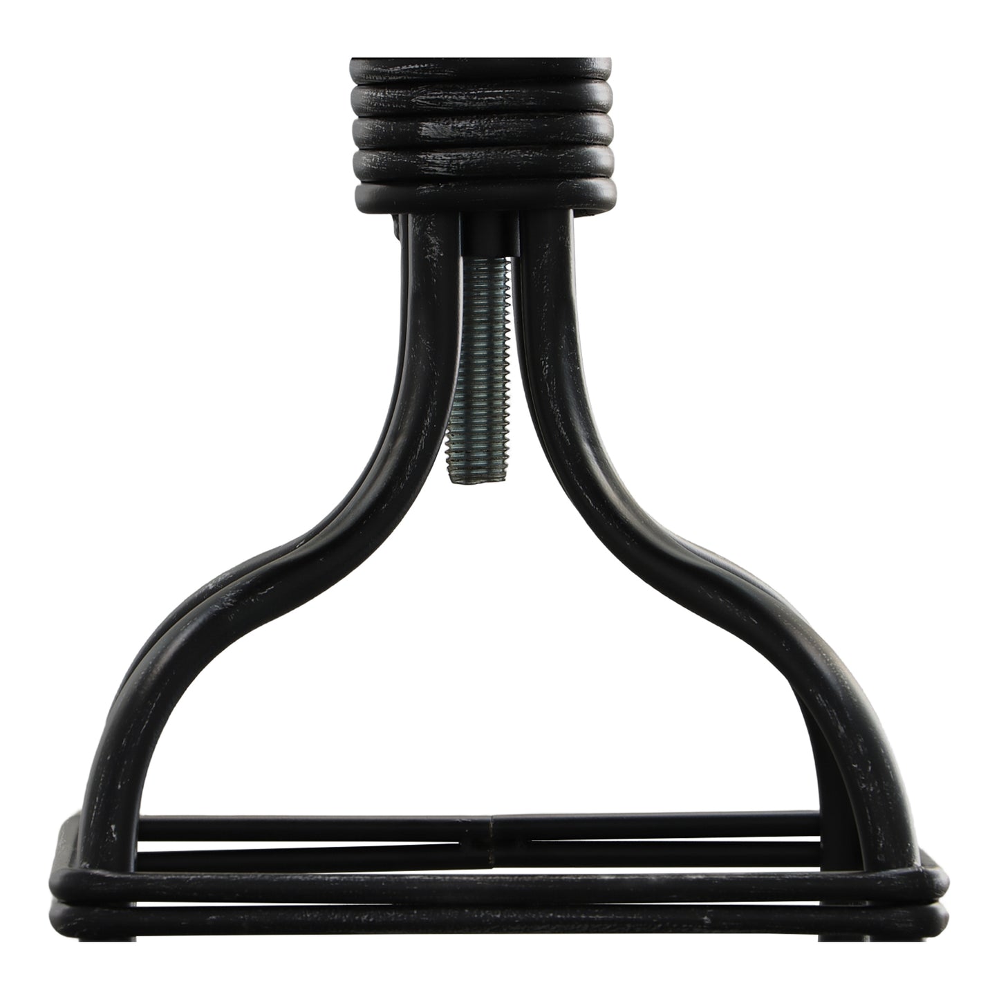 Twisted Vintage Metal Frame Swivel Counter Bar Stool with Round Seat - Black