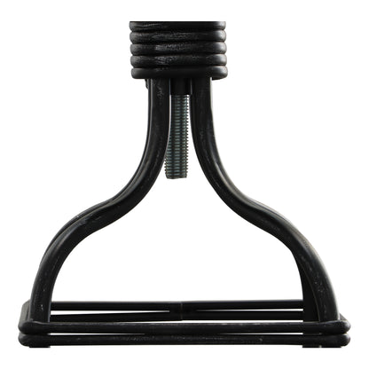Twisted Vintage Metal Frame Swivel Counter Bar Stool with Round Seat - Black