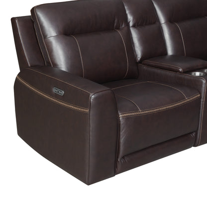 Anthony  Dual Power Leather Sectional Sofa