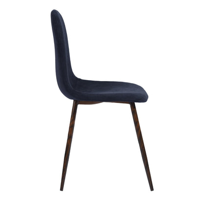 Scandinavian Velvet Chairs (Set of 4) - Dark Blue