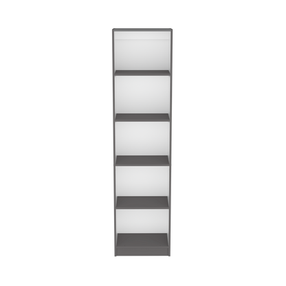 Kris Bookcase with 5-Tier Shelves - Gray