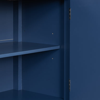 Briony Geometric Line Patterns Sideboard Buffet - Navy Blue