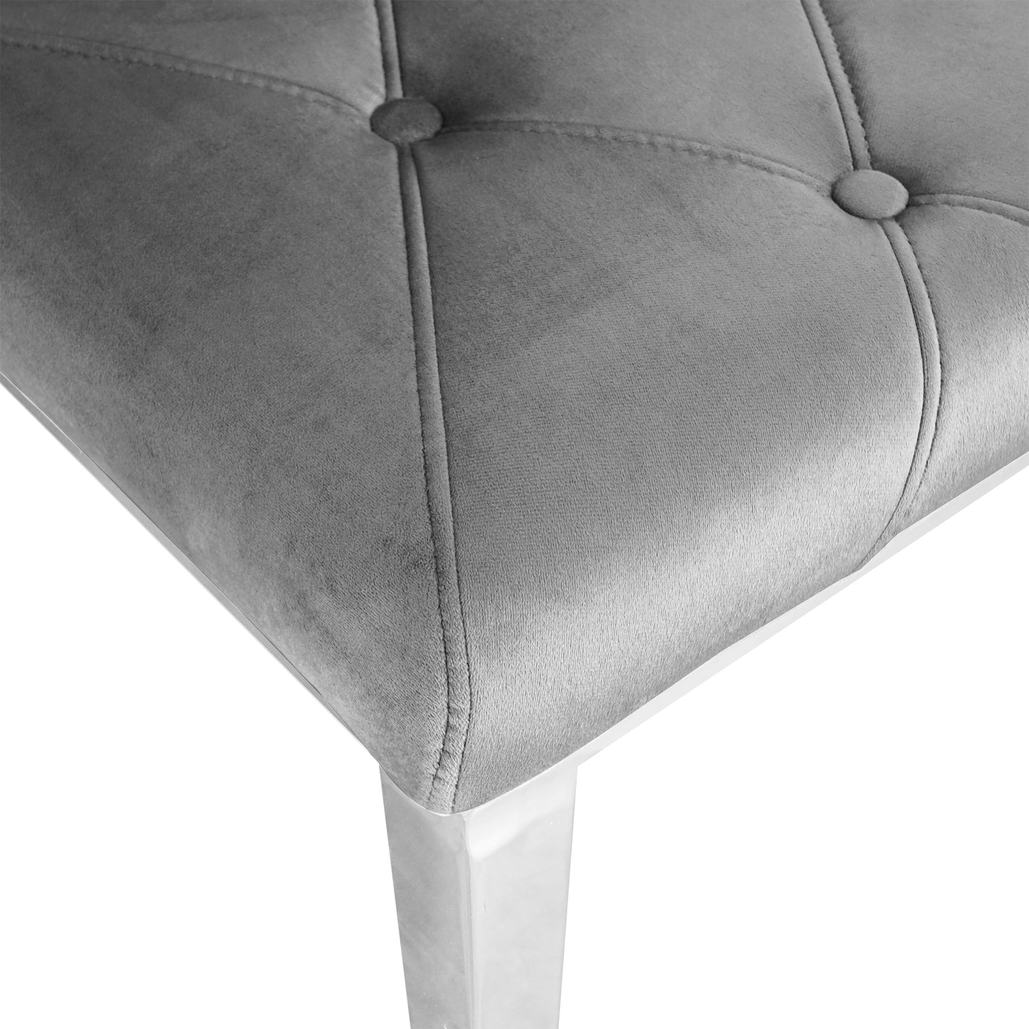Valerio Velvet Dining Chairs with Chrome Leg (Set of 2) - Dark Gray