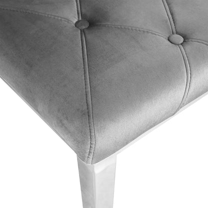 Valerio Velvet Dining Chairs with Chrome Leg (Set of 2) - Dark Gray