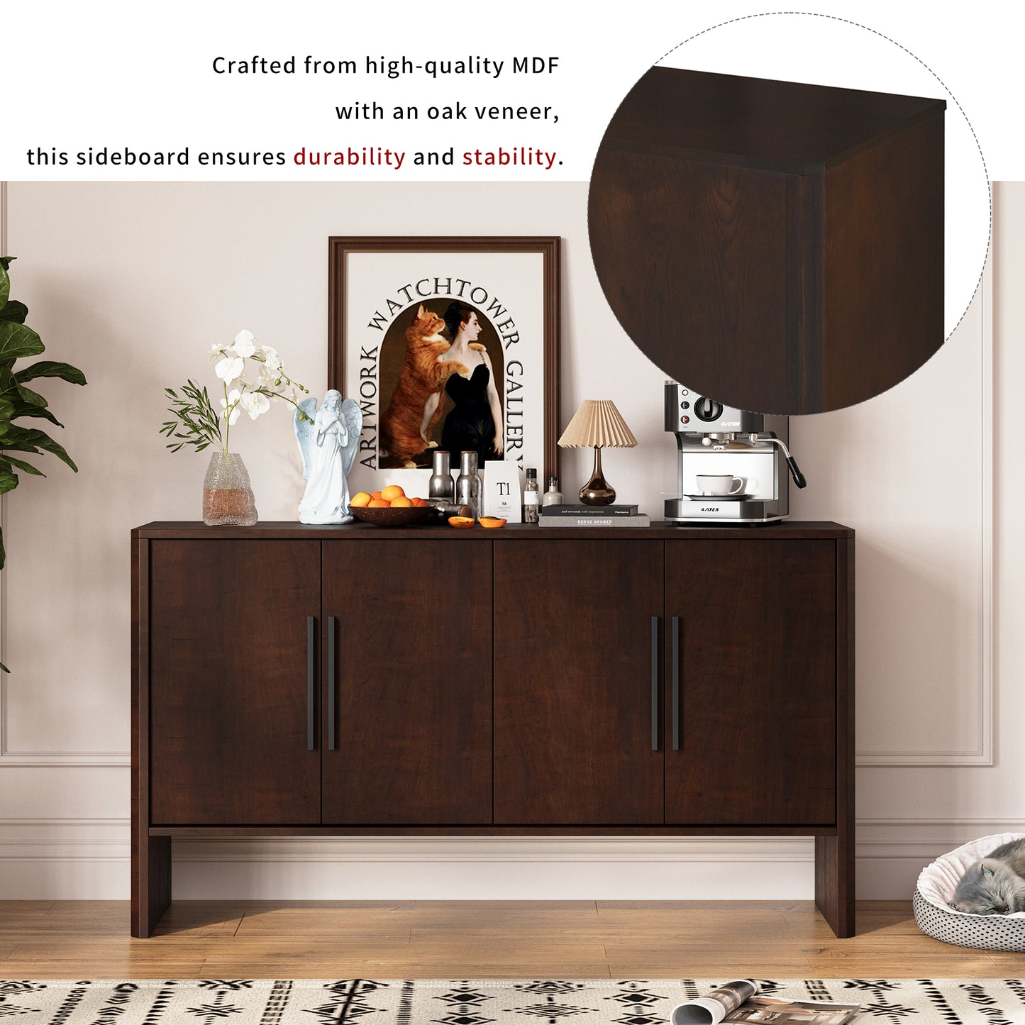 Miya Retro Sideboard Buffet - Espresso