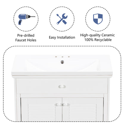 I- Bathroom Vanity - White