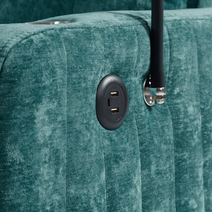 Rita Loveseat Pull-out Sofa Bed with Adjustable Backrest - Teal