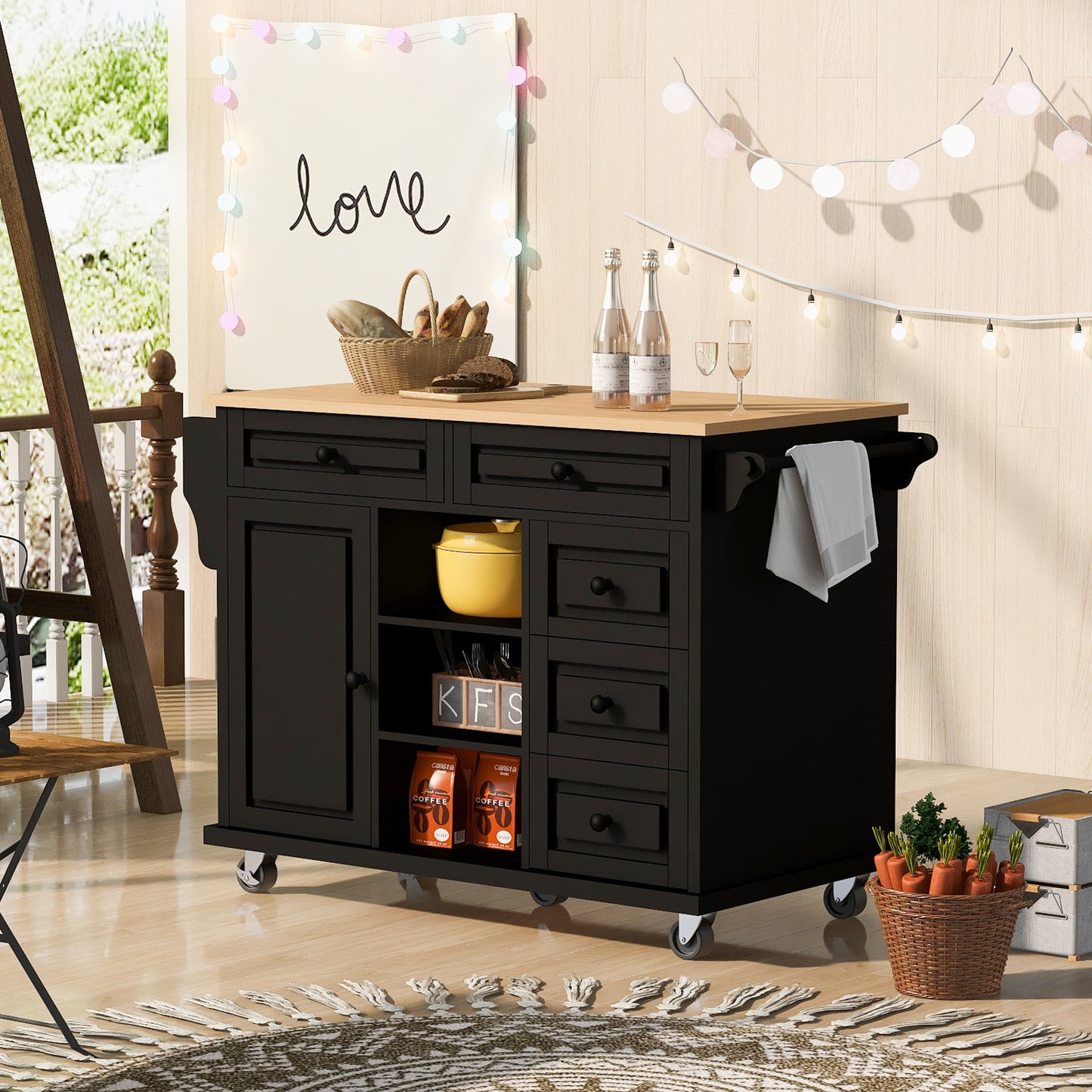 Pantry Mate Kitchen Cart - Black