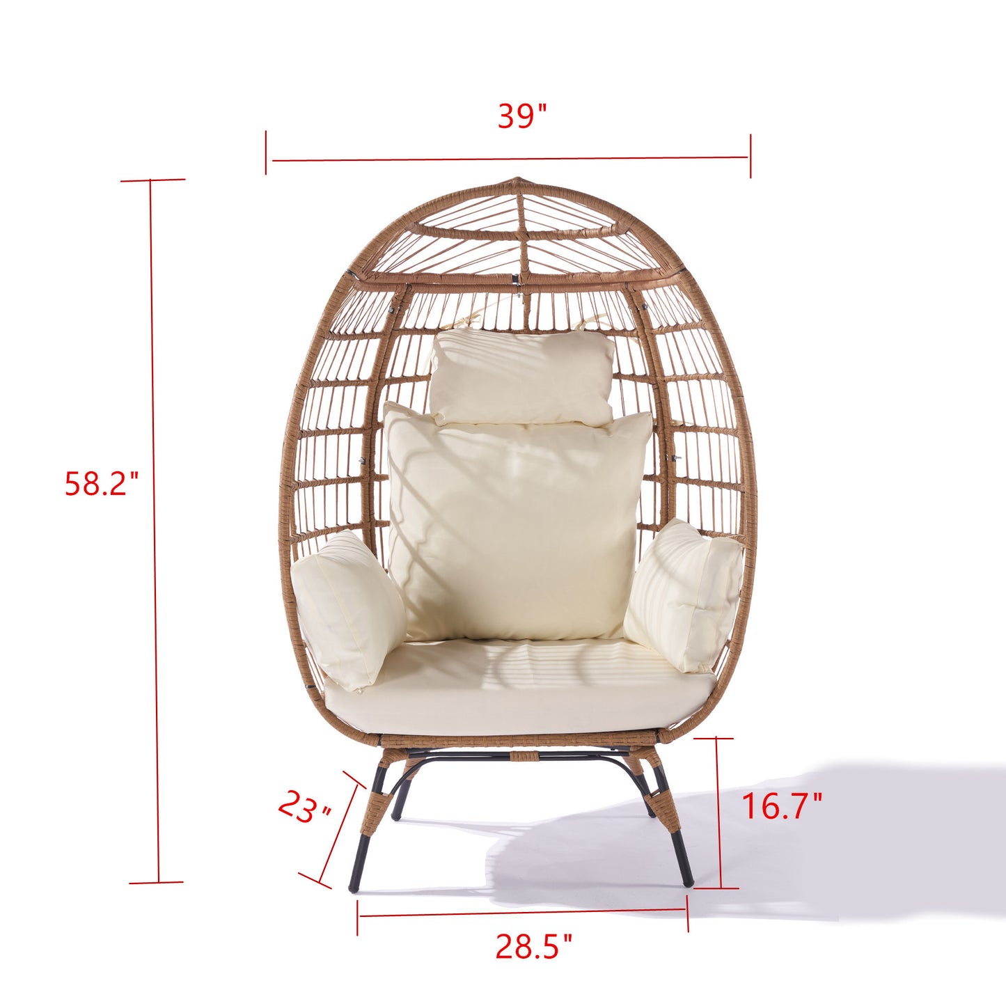 Opal Patio Wicker Egg Chair - Beige