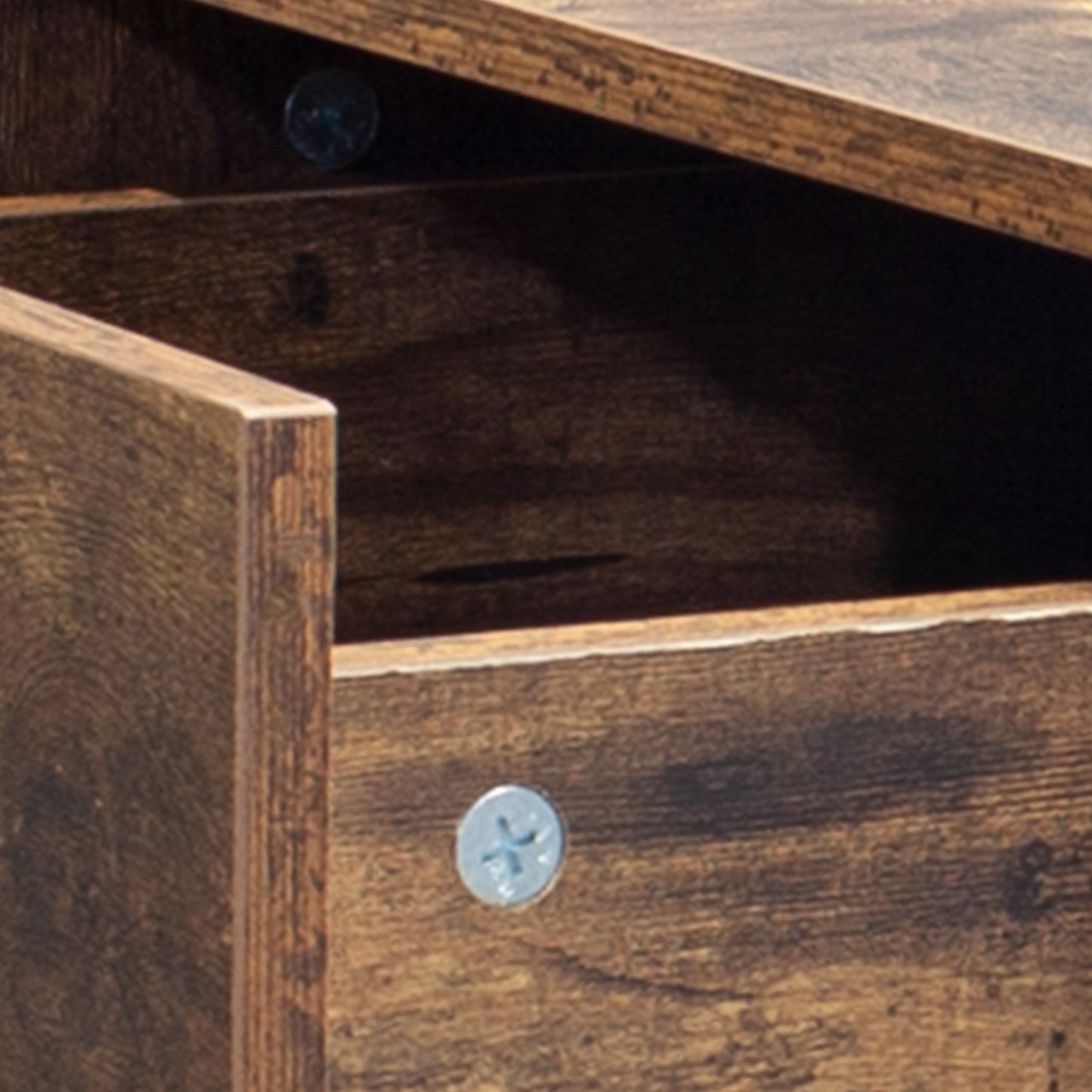 Barn Industrial Style Nightstand ( Set of 2) - Rustic Brown