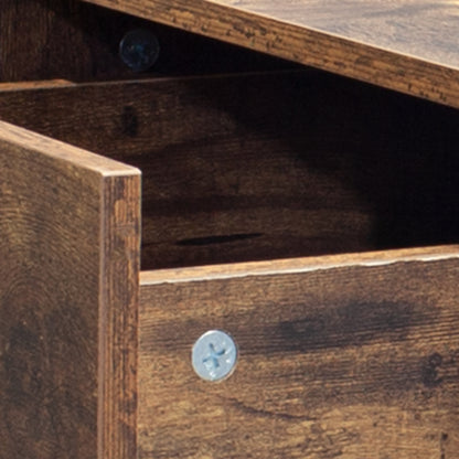 Barn Industrial Style Nightstand ( Set of 2) - Rustic Brown