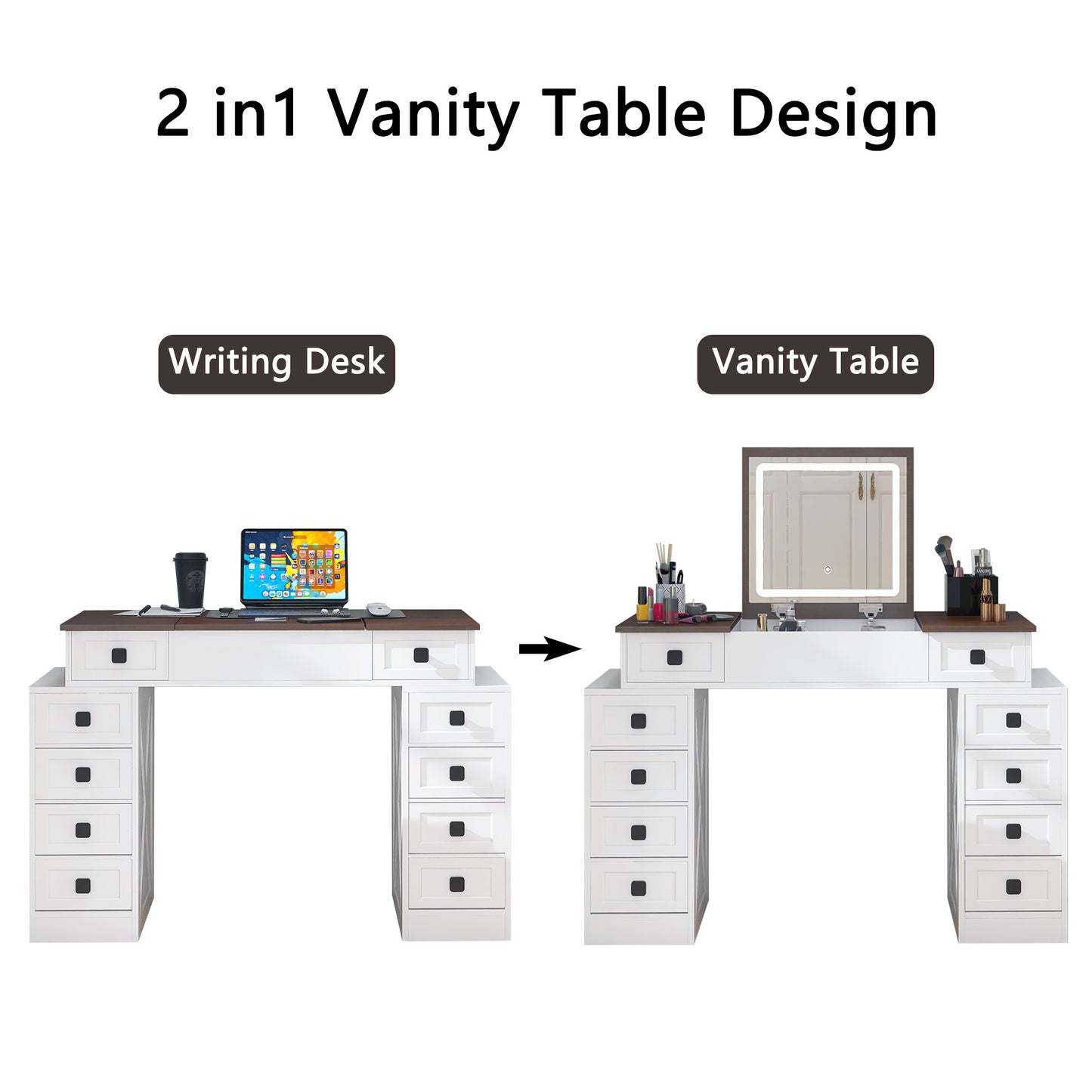 Cleo II Makeup Vanity Desk Set